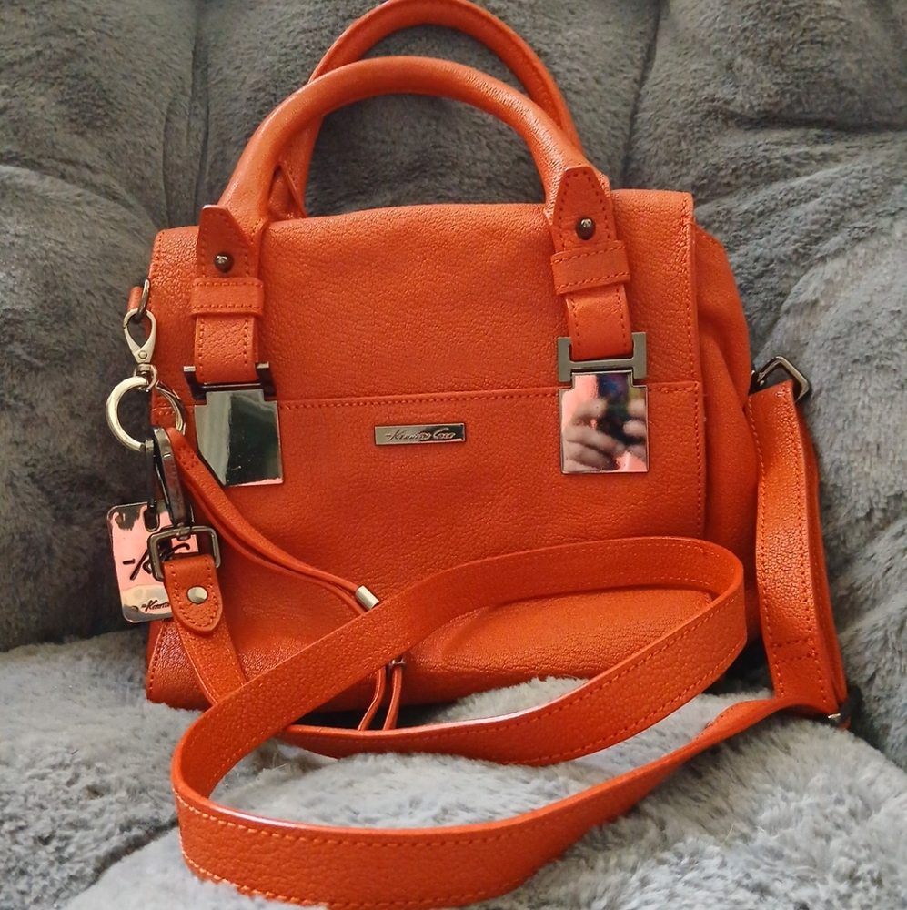 Kenneth Cole Orange Leather Handbag